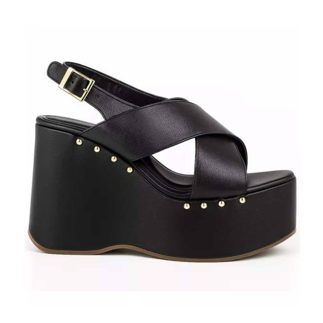 SANDÁLIA FEMININA ANABELA PLATAFORMA 182178 - PRETO