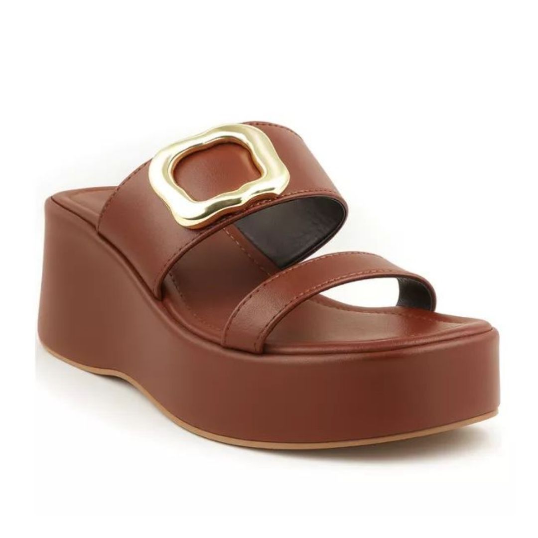 TAMANCO FEMININO PLATAFORMA SALTO MÉDIO 5205 - CACAU