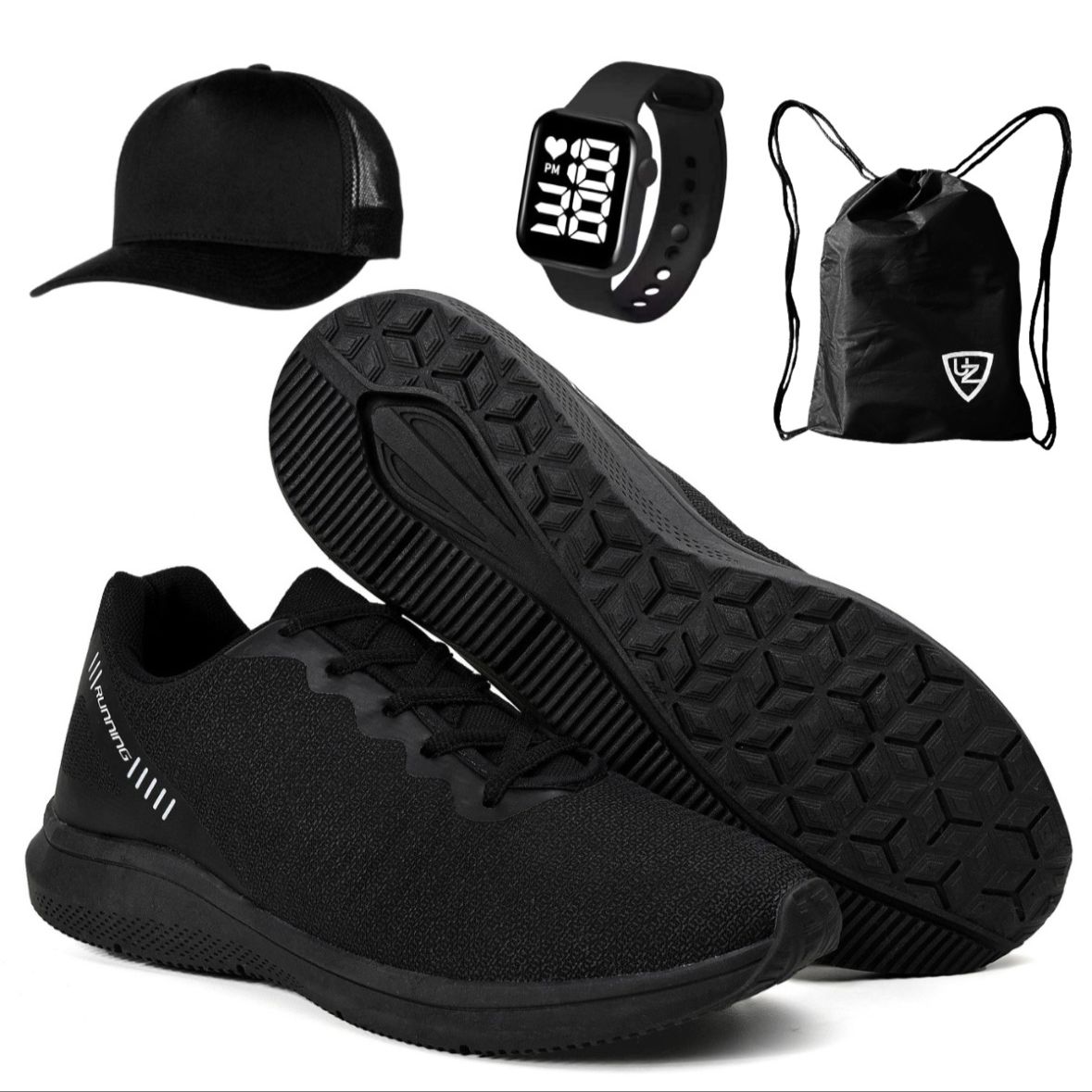 Tênis Esportivo 2000 Feminino Masculino Relógio Boné Mochila