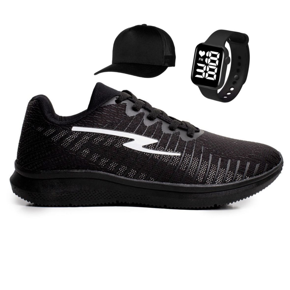 Tênis Esportivo Y60 Feminino Masculino Relógio Boné