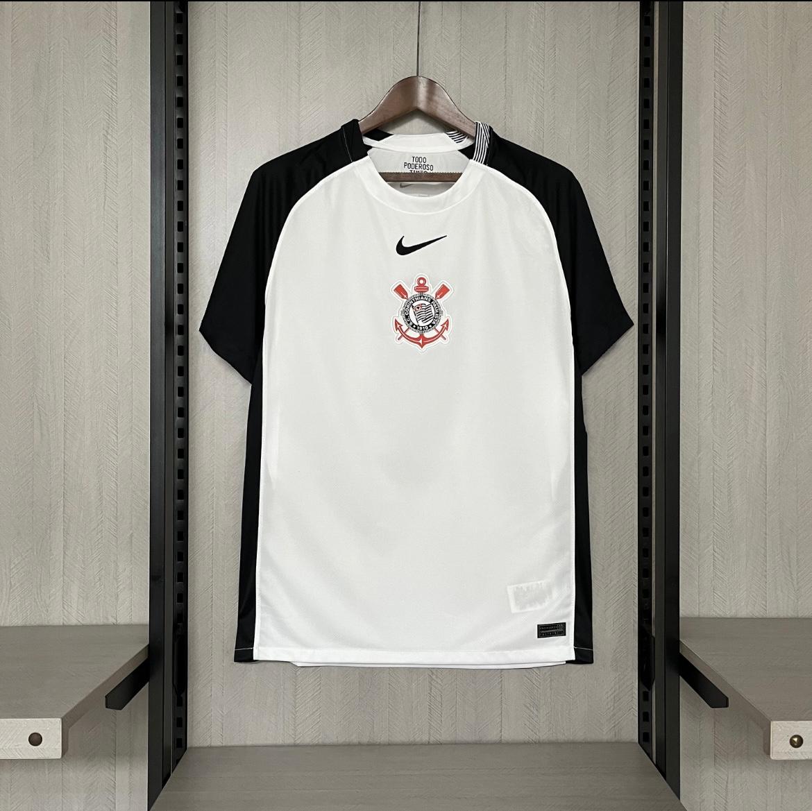 Camisa Corinthians Home 25/26 Torcedor Adidas Masculino - Branco e Preto