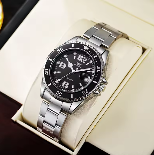 Relógio Masculino Aço Inox Silver Premium - 50% OFF