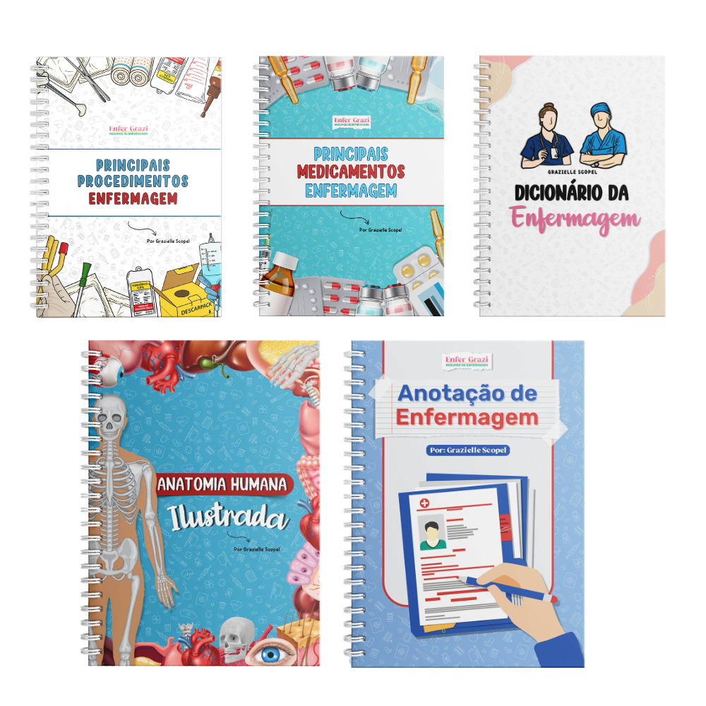 Combo: Principais Medicamentos + Procedimentos + Dicionário + Anatomia + Anotação de Enfermagem + 25%OFF