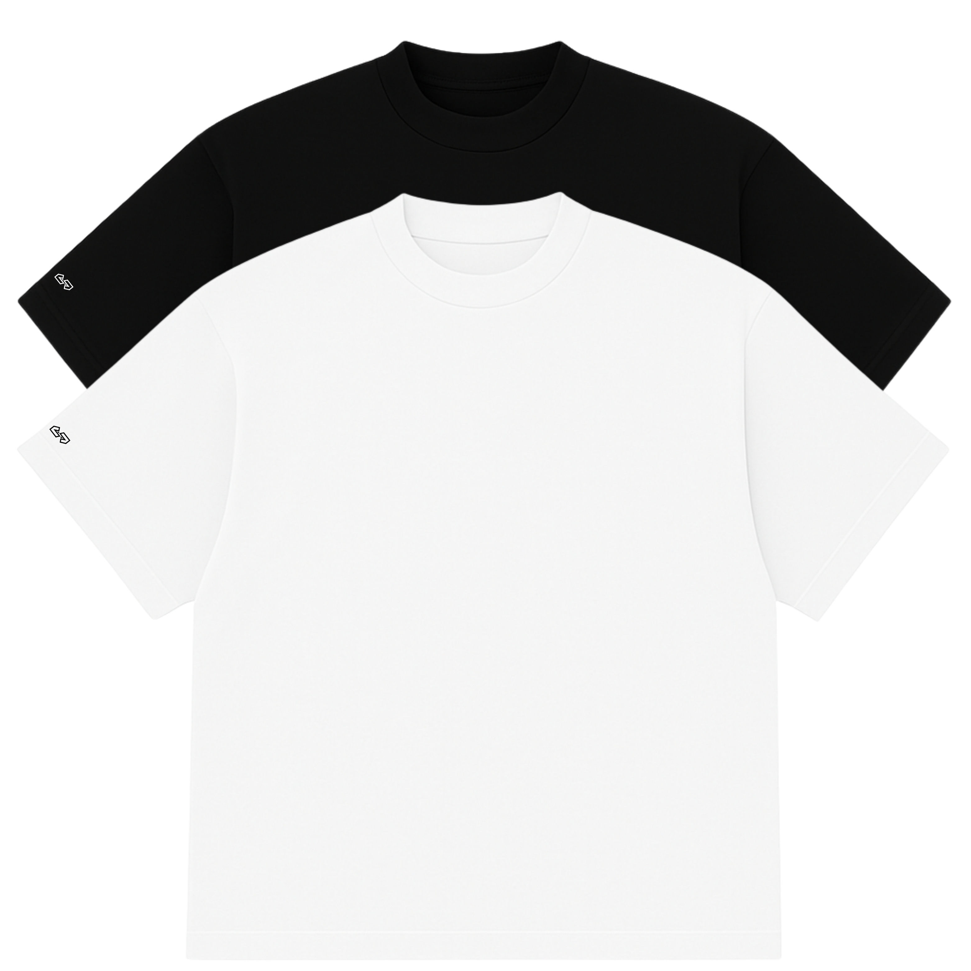 Kit com 2 Camisas Oversized Branco e Preto