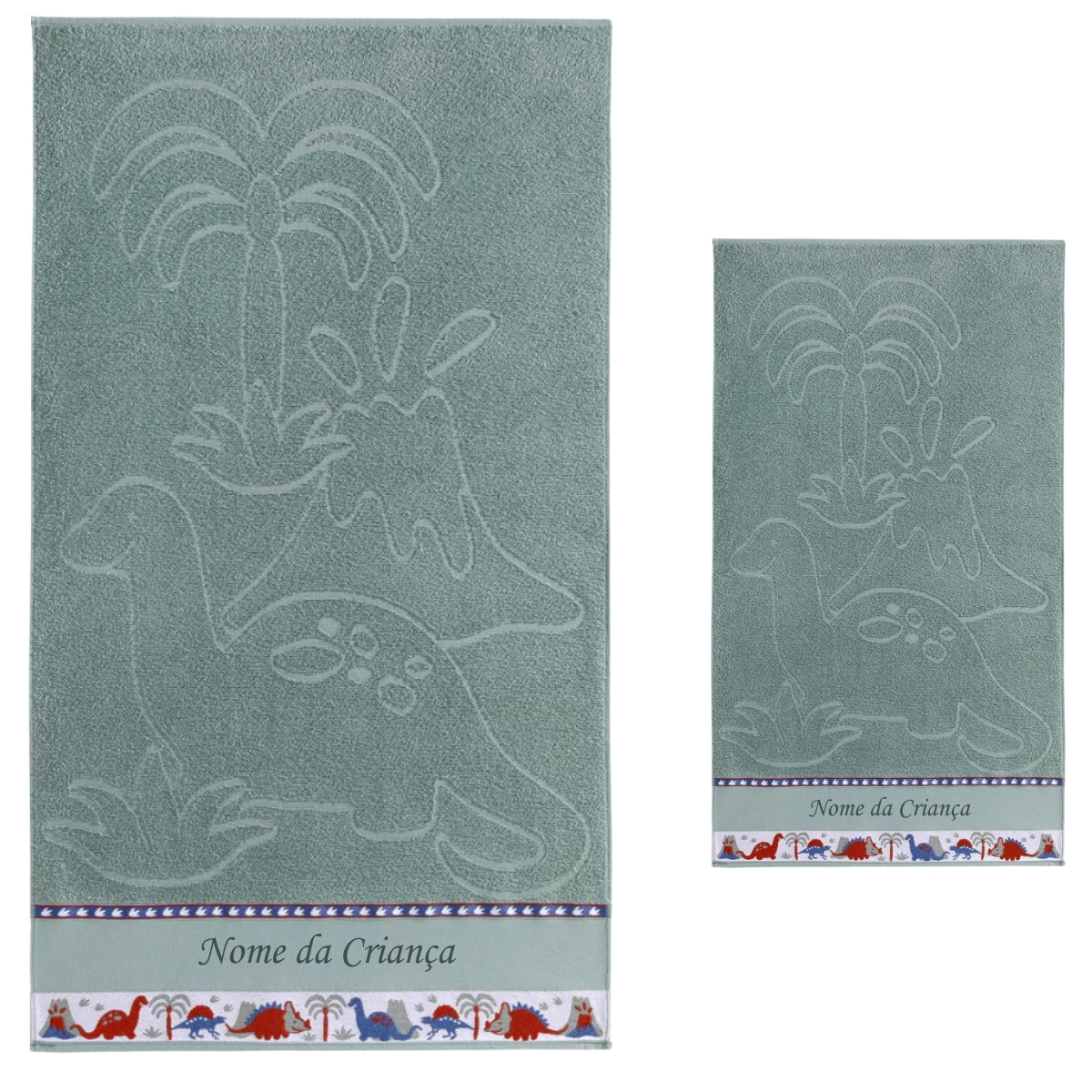 Kit Toalha de Banho + Rosto Com Nome Personalizado