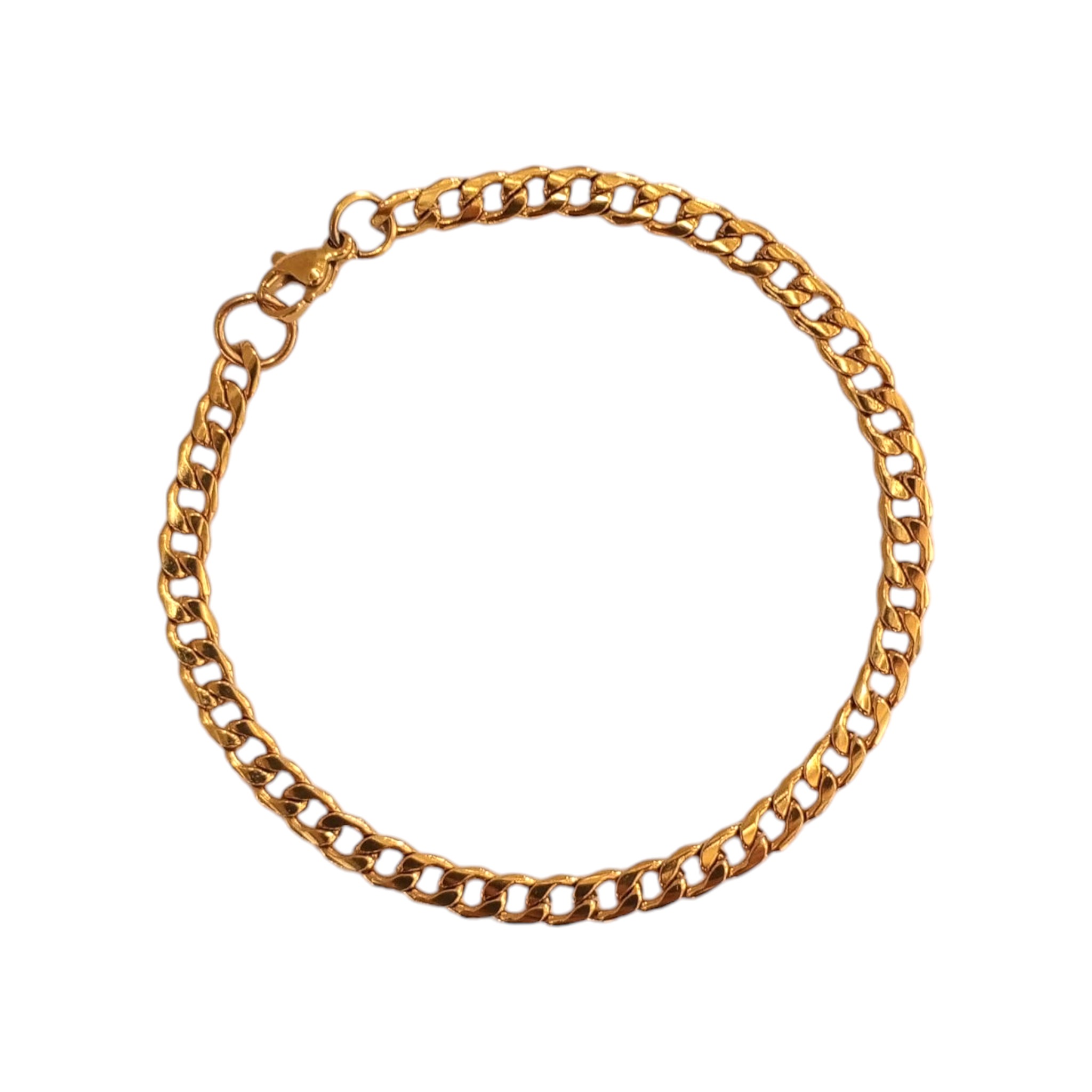 Pulseira Elo Grumet em Aço Inoxidável Dourado 4,5mm Alex's Acessórios