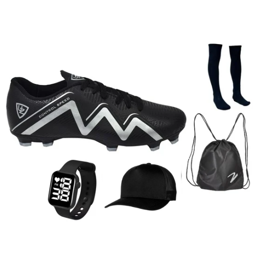 Chuteira 1000 Campo Adulto Meião Relógio Boné Mochila
