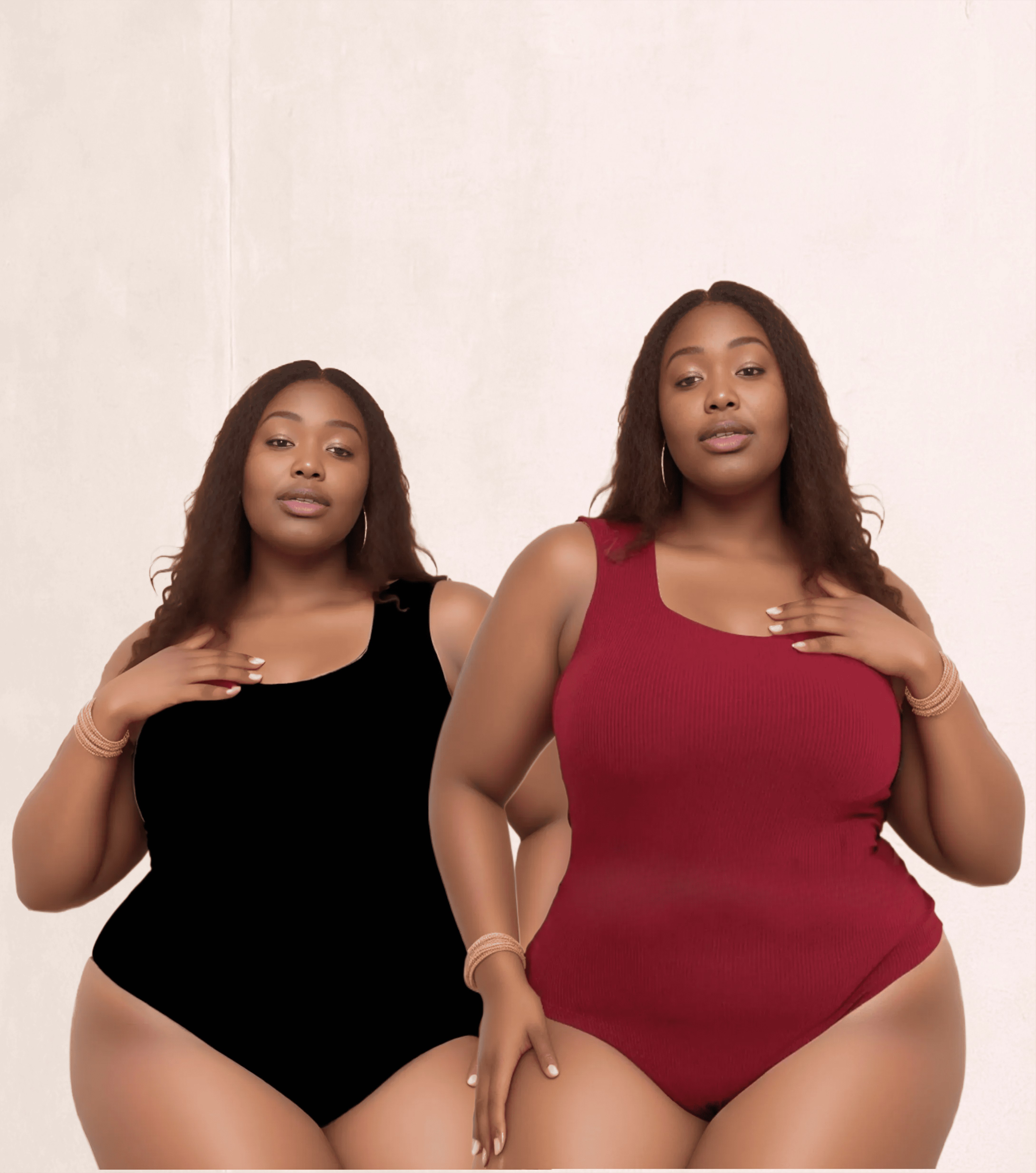 Kit 2 Body Feminino Regata Decote Quadrado Plus Size Com Forro Confortavel Bori com Fecho