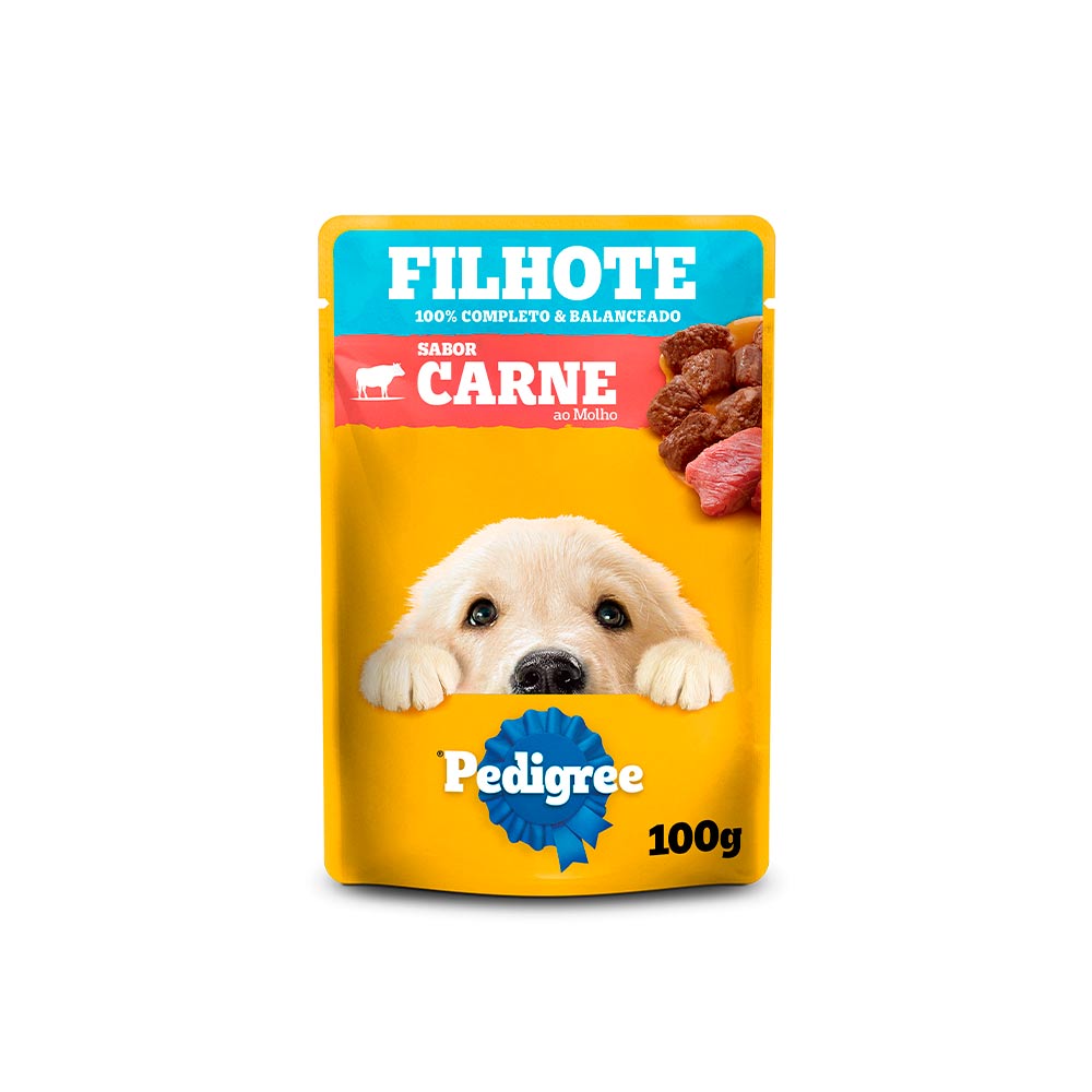 Ração Úmida Pedigree Sachê Carne ao Molho para Cães Filhotes 100g