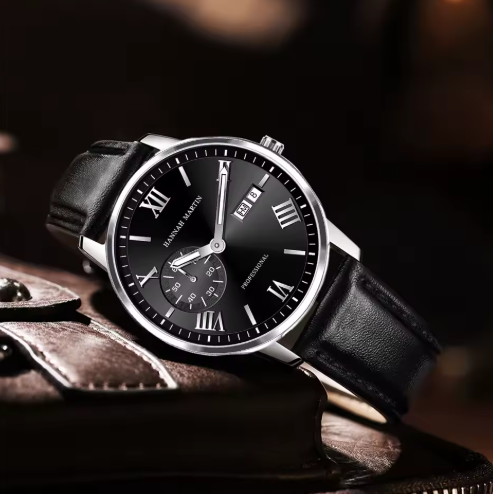 Relógio Masculino Luxo Algarismo Couro - 50% OFF