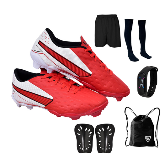 Chuteira Impactor Campo Adulto Meião Short Mochila Caneleira Relógio