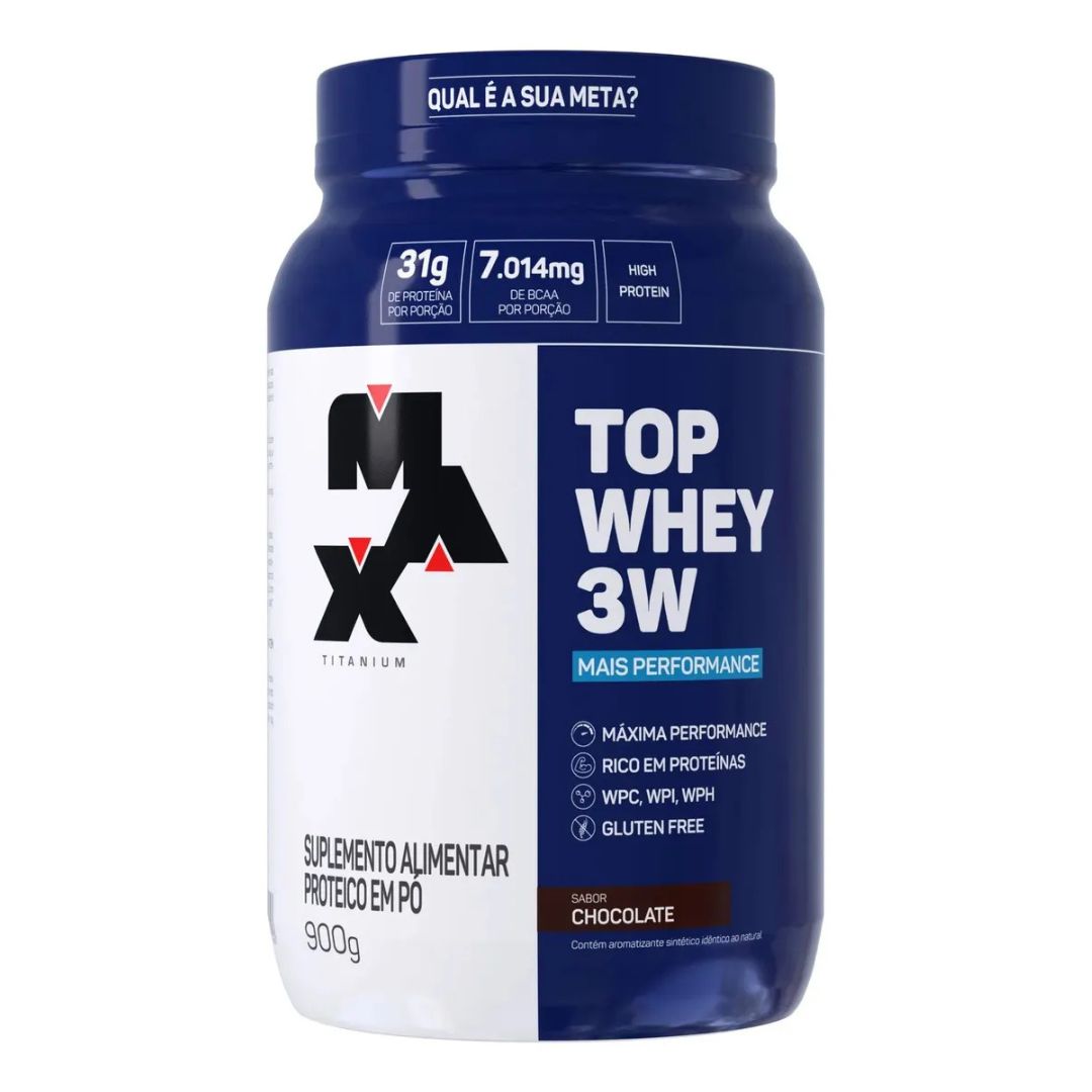 Top Whey 3W 900gr Max Titanium ( Eleita 7x Melhor Proteína Nacional ) WHEY MAIS PREMIADO DO BRASIL