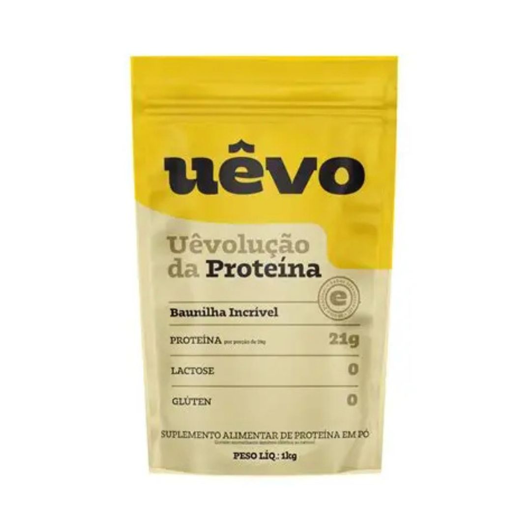 Uêvo Protein 1kg ( Whey Protein da Clara do Ovo ) ZERO LACTOSE CARBO QUASE ZER0