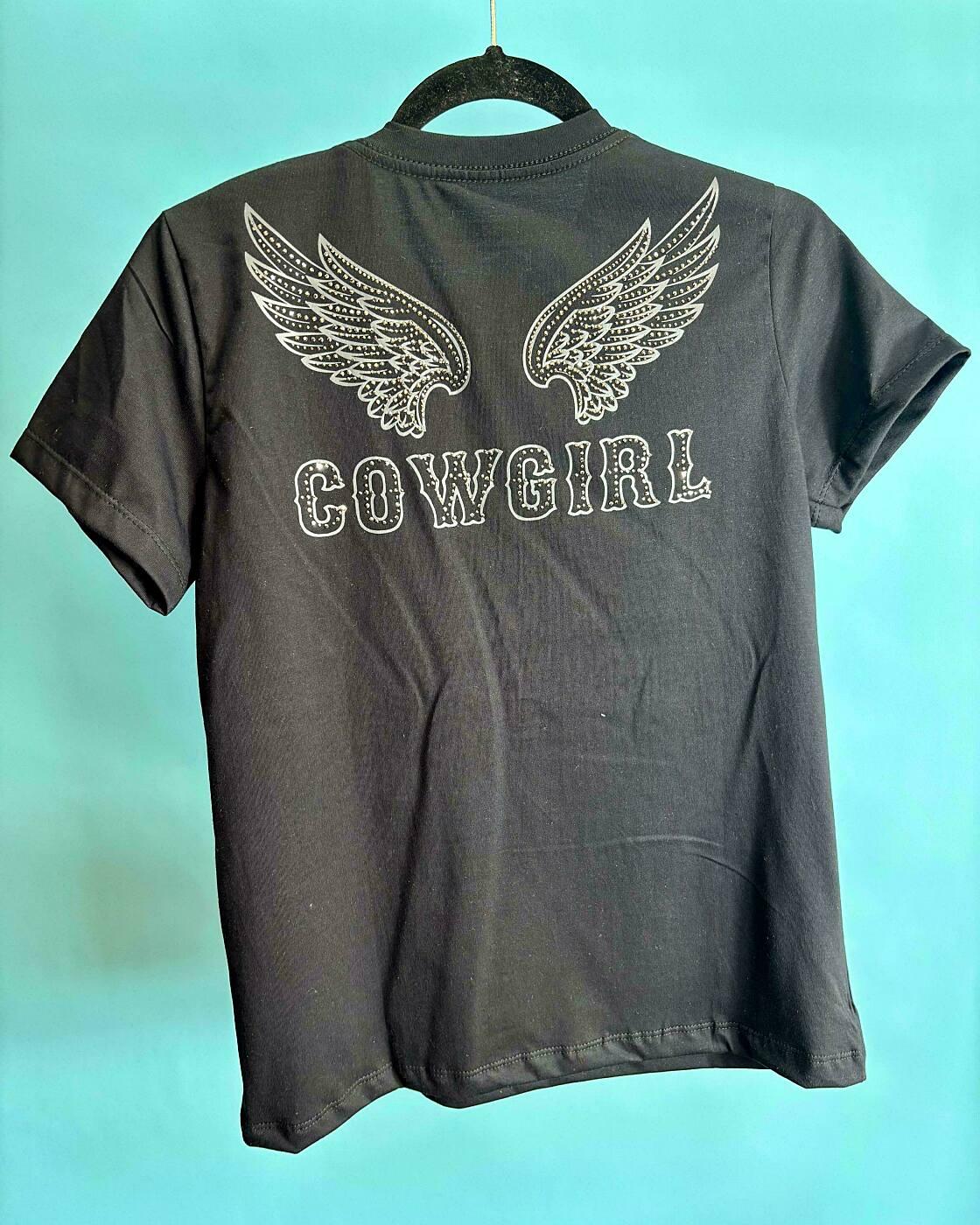 TSHIRT COWGIRL ASAS - PRETA