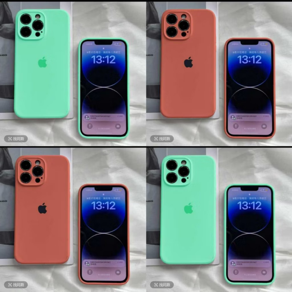 Kit 2 peças capa protetora de silicone de veludo com proteção de câmera para iPhone 11/12/13/14/15/pro/promax