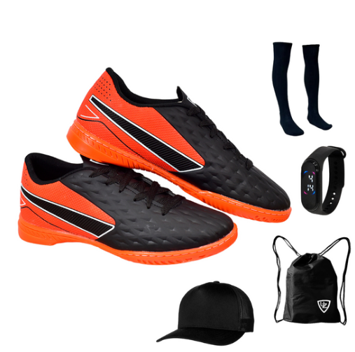 Chuteira Impactor Futsal Adulto Meião Relógio Boné Mochila
