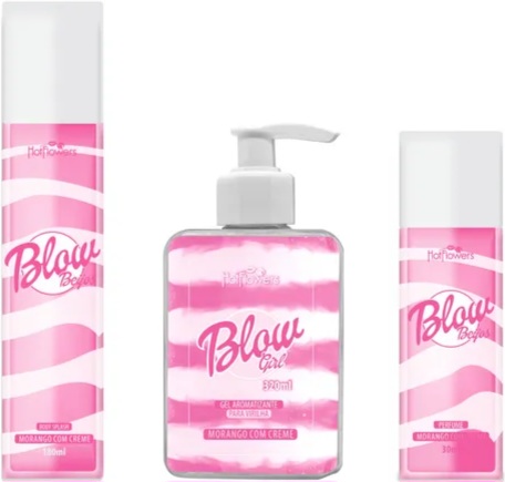 Blow Girl Creme, Body Splash ou Perfume Beijável Morango com Crene