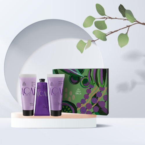 Presente Miniaturas Ritual Ekos Açaí Corpo 100ML+ Creme de mãos 75g Natura (3 produtos)