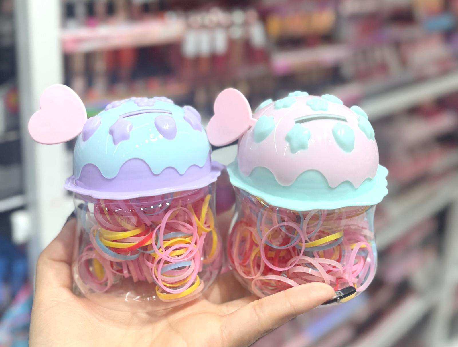 Pote com Elásticos Coloridos