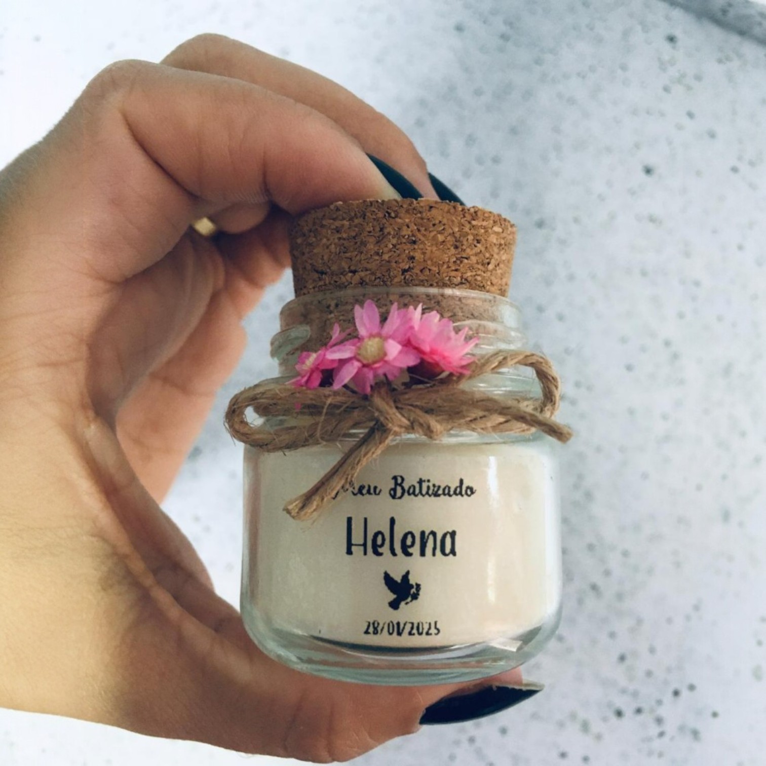Lembrancinha Vela Perfumada 40g com Flor