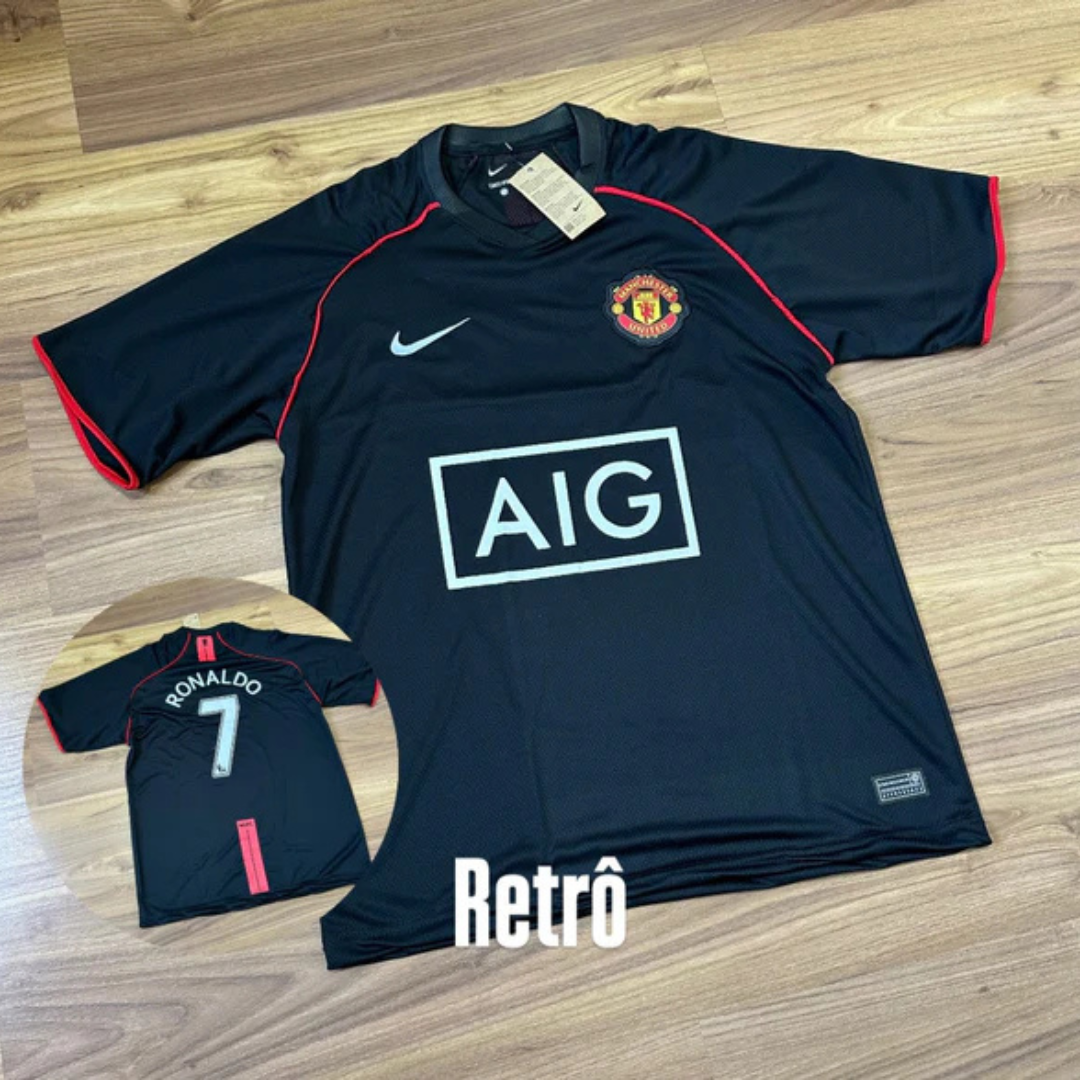 Camisa Manchester United CR7 Black - 2007/08 Retrô