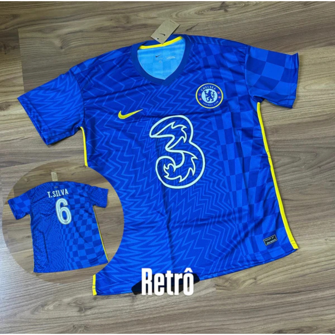 Camisa Chelsea Thiago Silva - Retrô