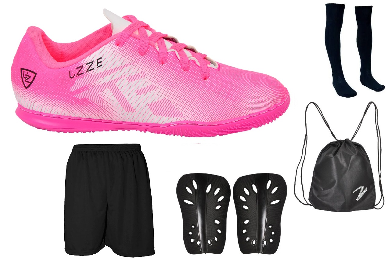 Chuteira UZ Futsal Adulto Meião Short Mochila Caneleira