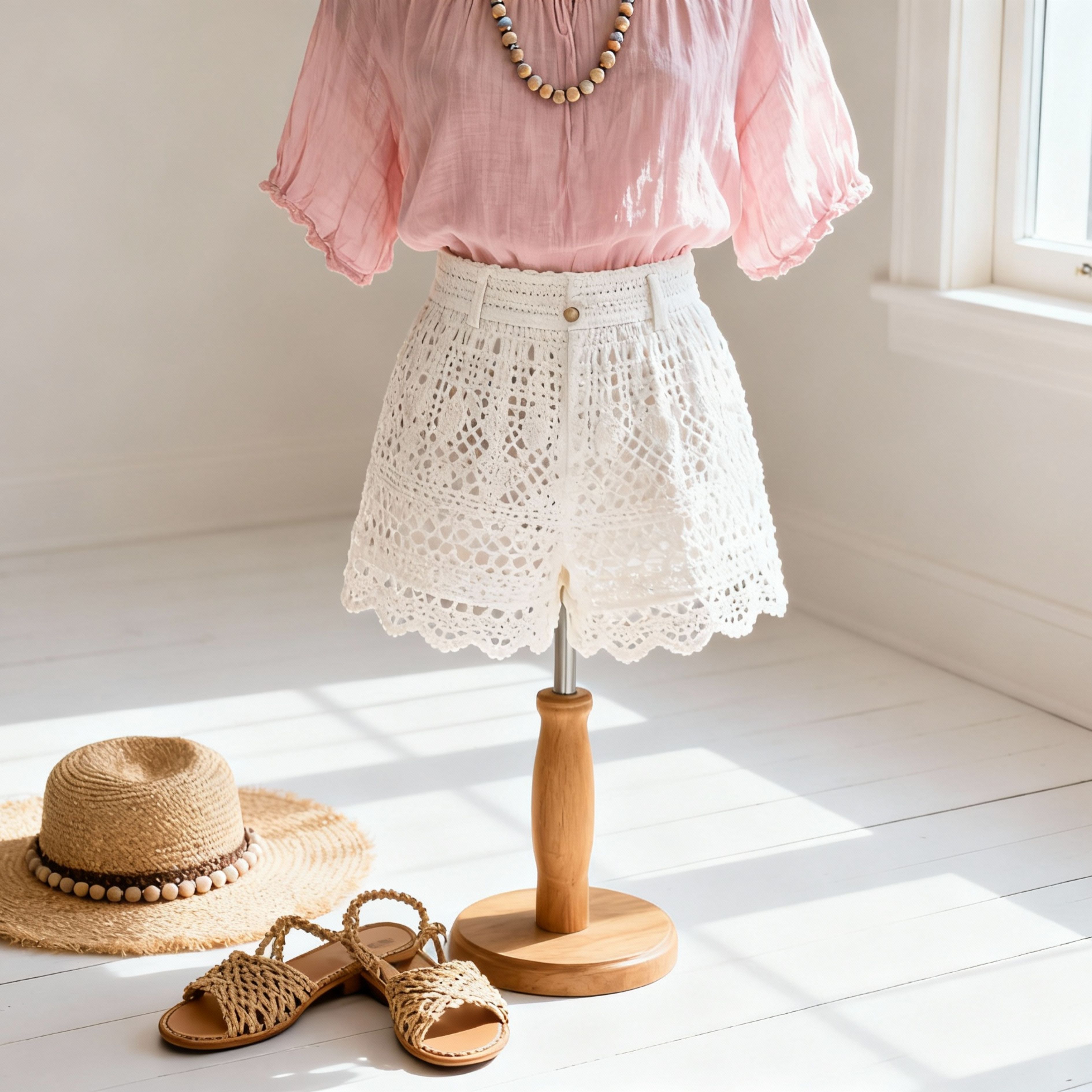 Short em Crochê Verão Chic