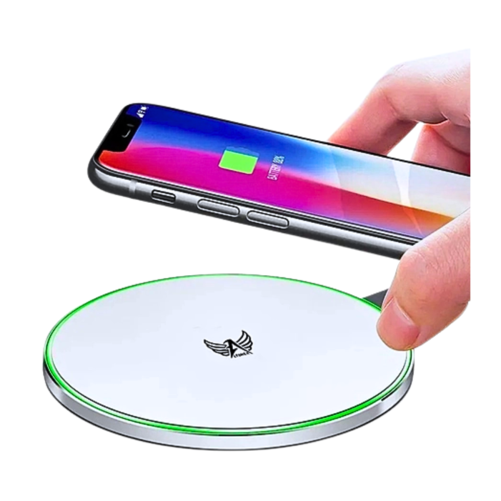 Carregador Rápido por Indução Sem Fio 15W com LED