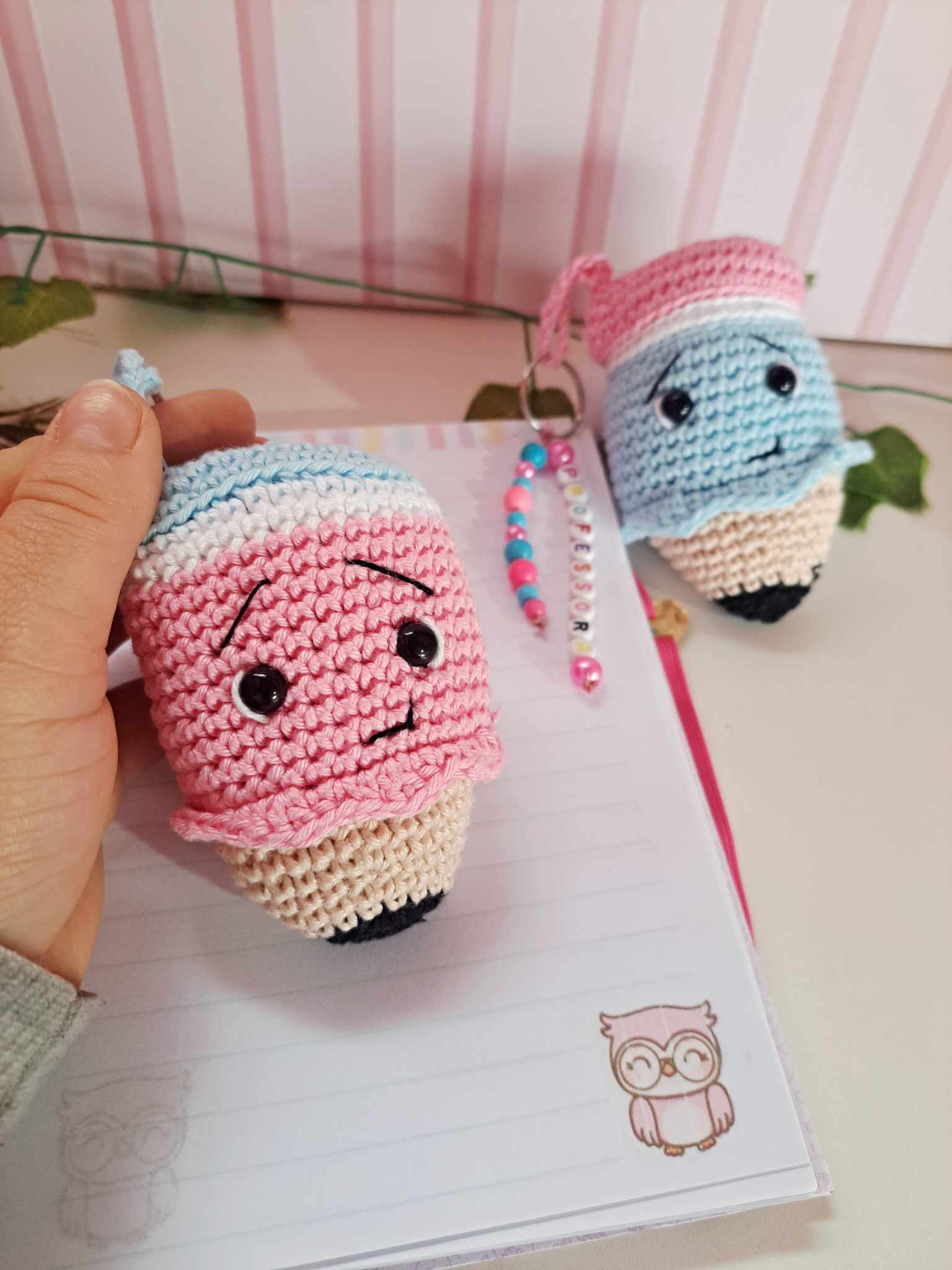 Chaveiro Lapis Amigurumi