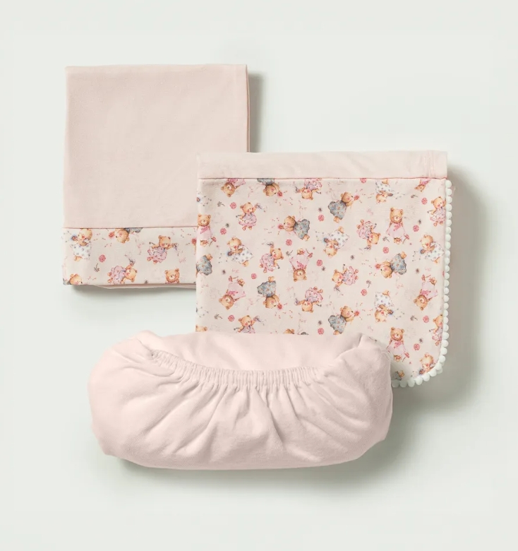 JOGO DE LENÇOL COM 3 PEÇAS ESTAMPADO HUG