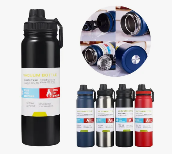 Garrafa Térmica 800ml Água Squeeze Inox - Academia Com Alça - BEER PINTS