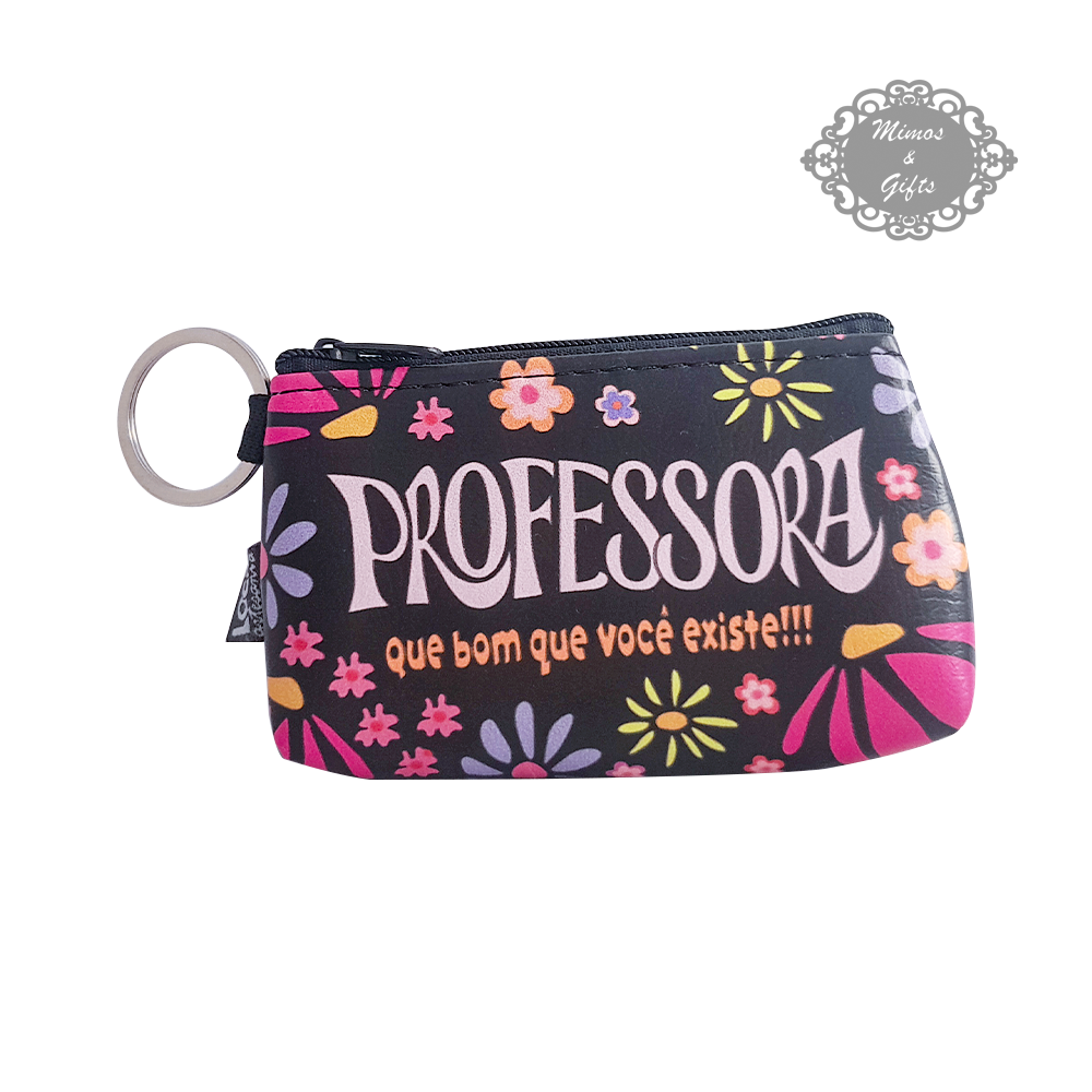 Porta-Moedas Professora Que Bom Que Você Existe Preto