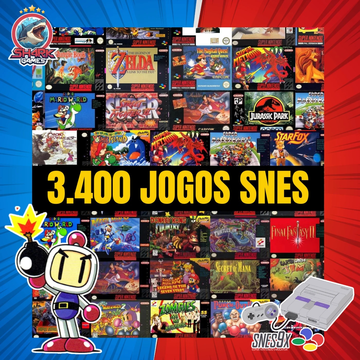 Emulador De Super Nintendo Para PC Com +De 3.400 Jogo