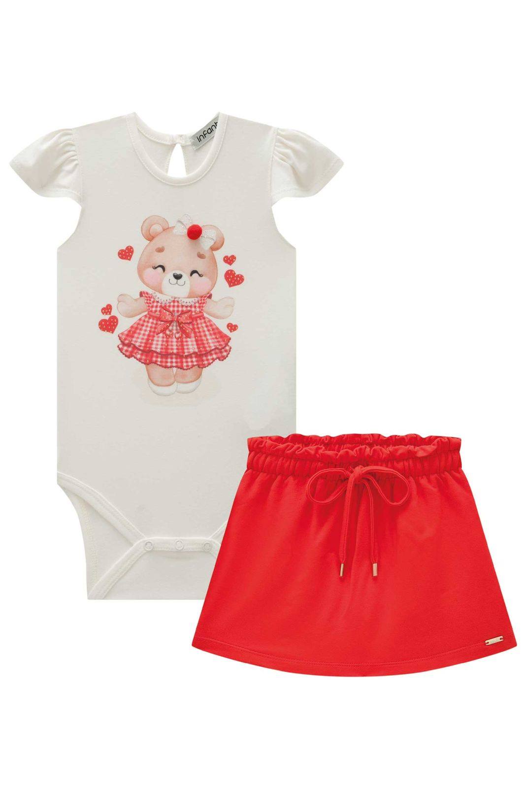 Conjunto de Body em Cotton com Short Saia em Molevisco