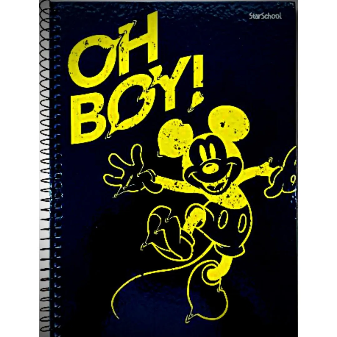Caderneta Espiral Capa Dura 1/4 80 Fls Mickey   StarSchool