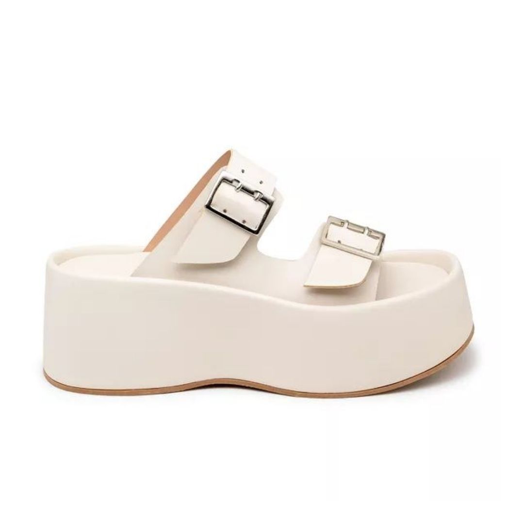 TAMANCO FEMININO PLATAFORMA FLAT CONFORTÁVEL 5000 - OFF WHITE