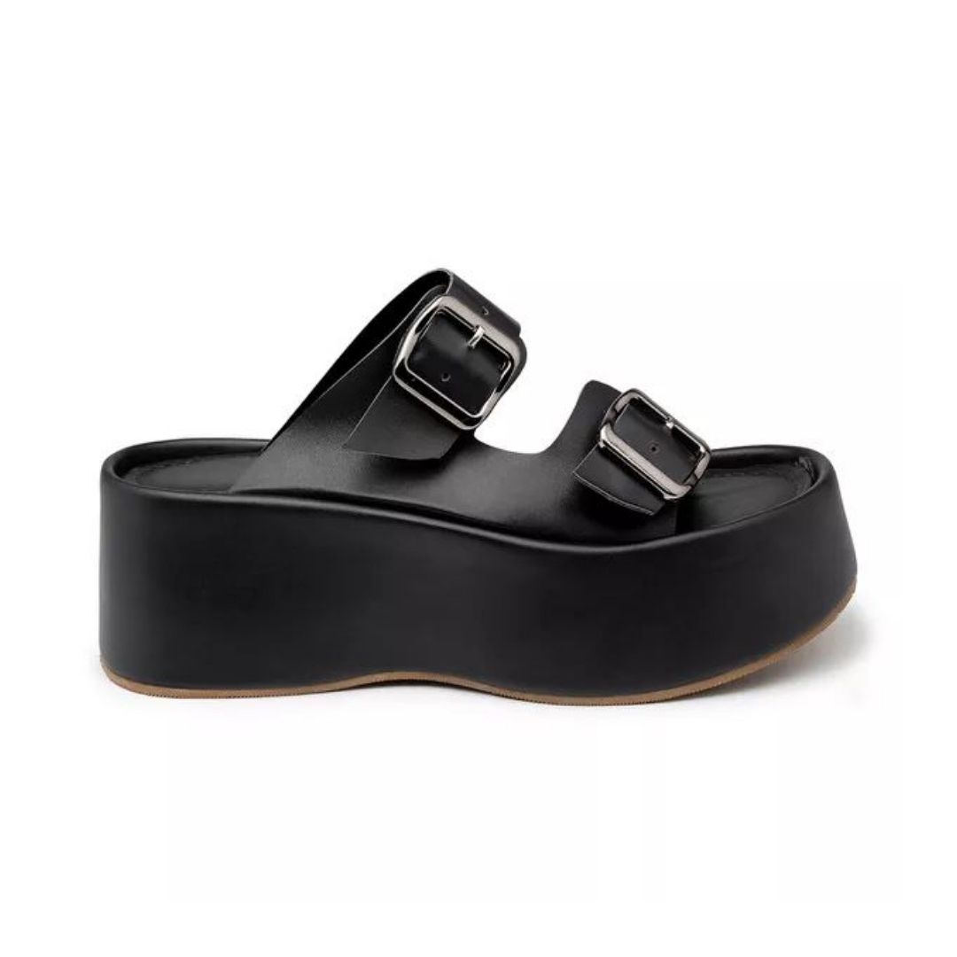 TAMANCO FEMININO PLATAFORMA FLAT CONFORTÁVEL 5000 - PRETO