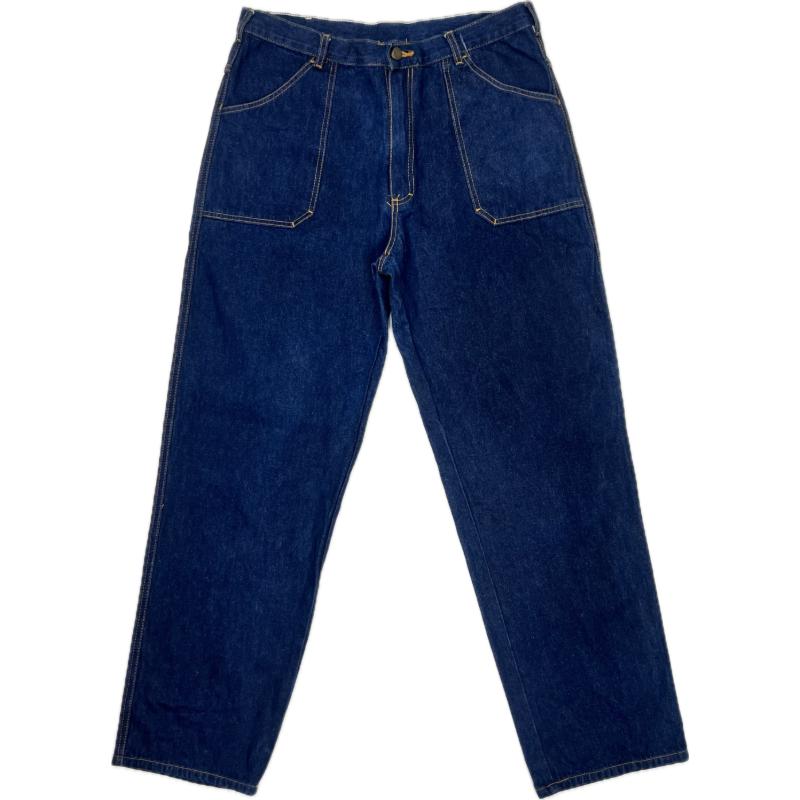 (44) Calça jeans reta azul indigo