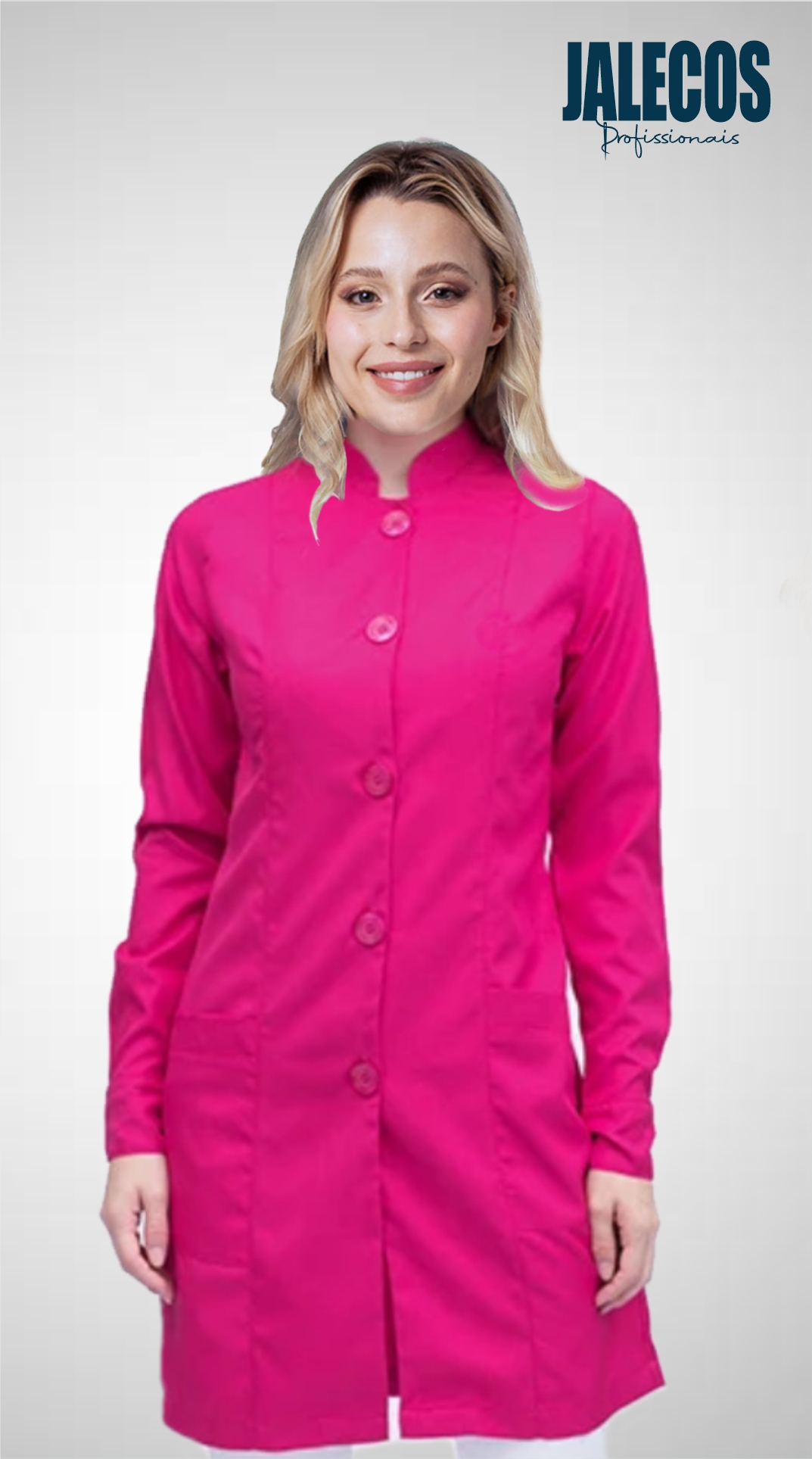Jaleco Feminino Rosa Pink Botões