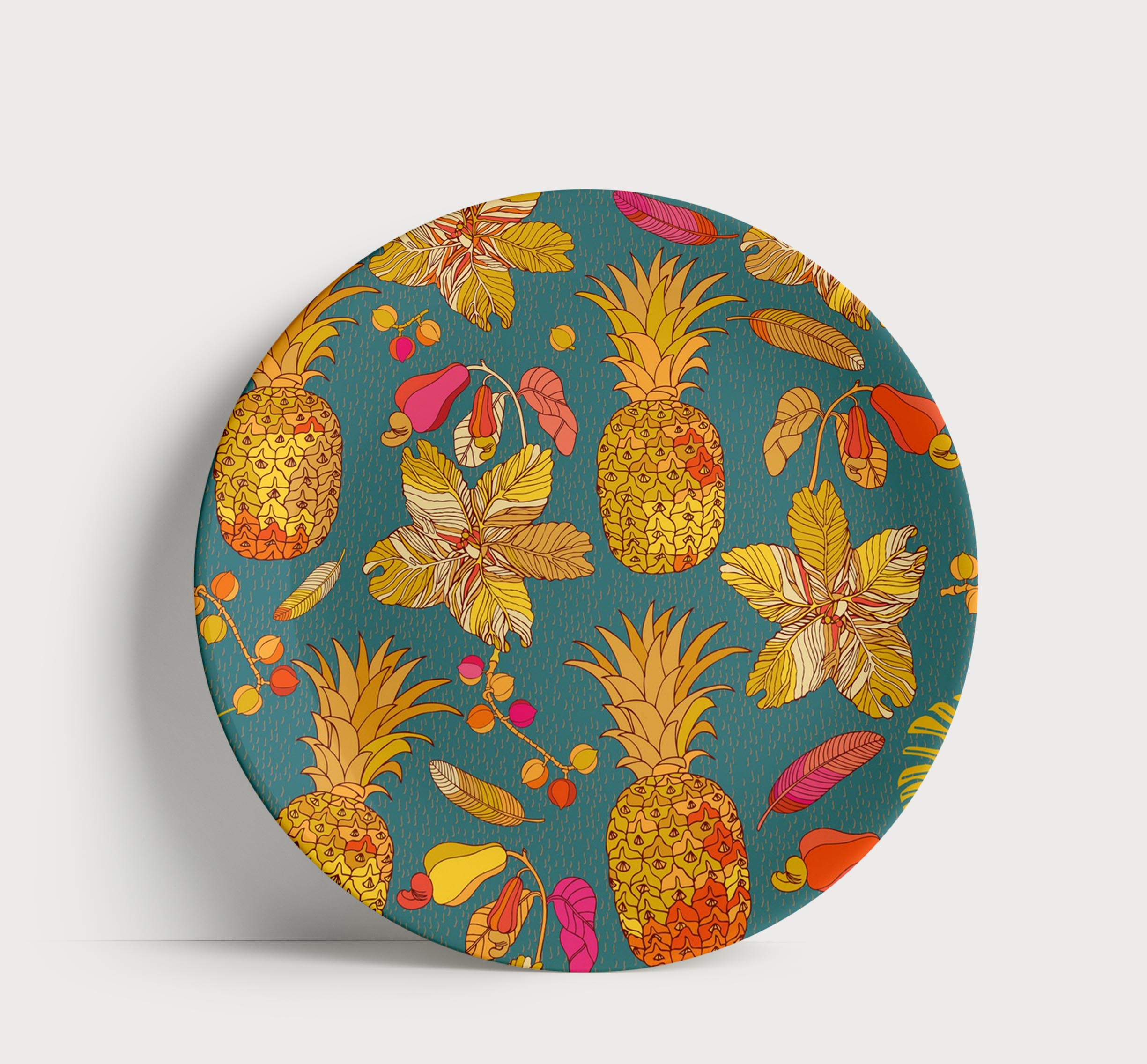 Prato de Porcelana Abacaxi Tropical - Cor e Alegria na Sua Mesa!