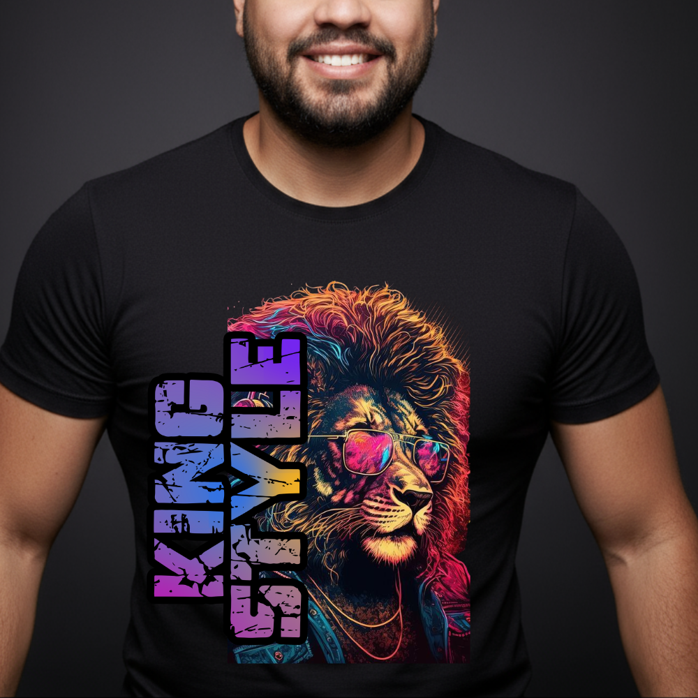 Camiseta leão king style fio 30.1 gola ribana