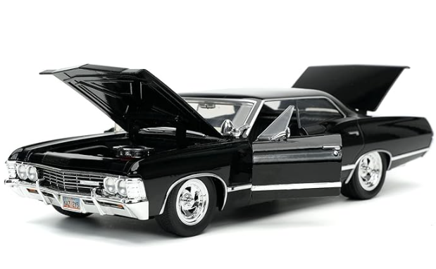 1967 Chevy Impala SS Sport Sedan Black & Dean Winchester Diecast Figurine Supernatural