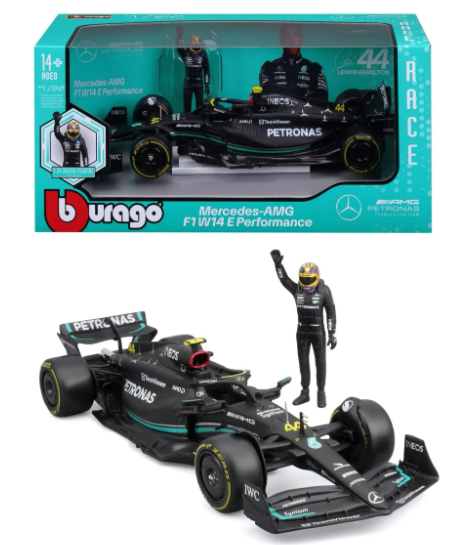 Mercedes F1 W14 E Performance c/ Boneco - George Russel #63 - Formula 1 2023 - Mercedes amg Petronas - 1/24 - Bburago