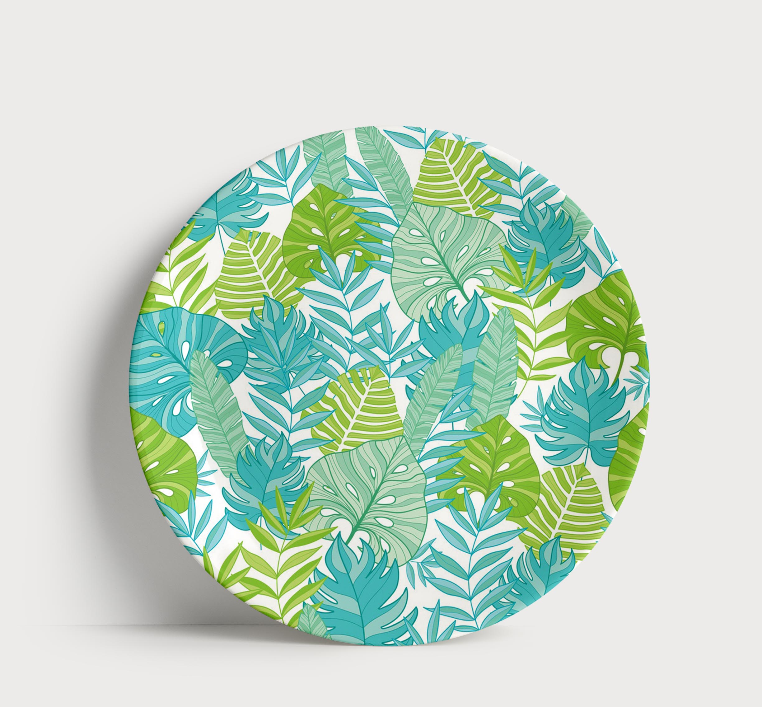 Prato de Porcelana Onda Tropical - Frescor em Azul e Verde na Decoração