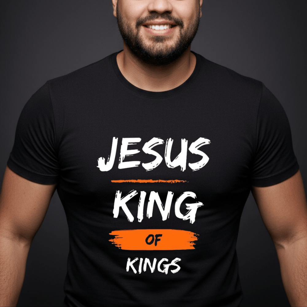 Camiseta evangélica jesus rei dos reis fio30.1 gola ribana