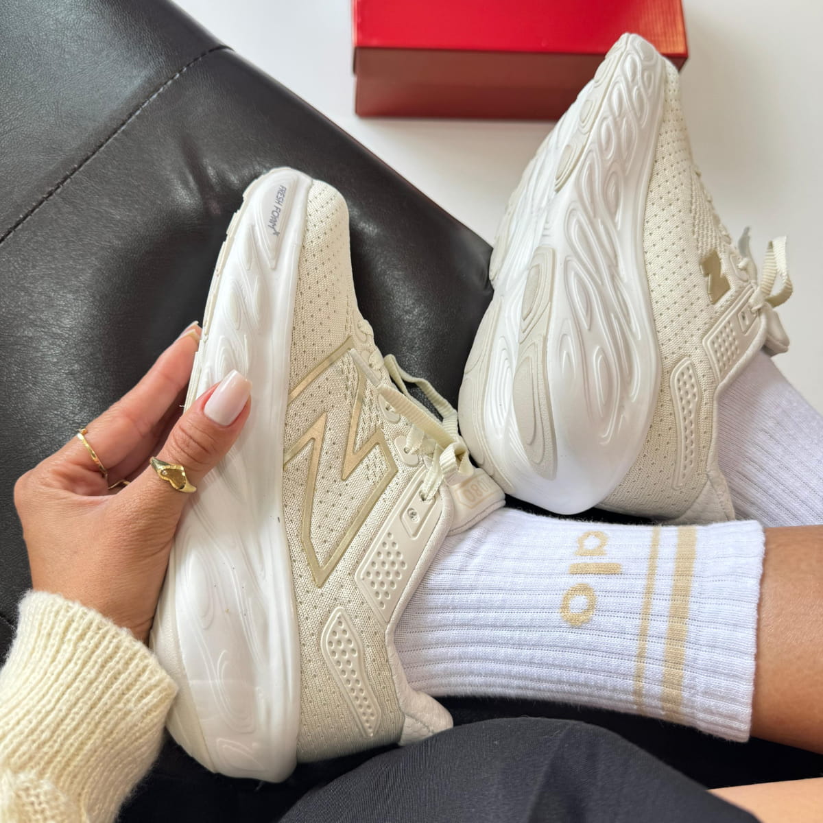 New Balance 1080 Flash - Off white/Ouro