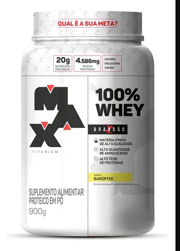 100% Whey Pote 900g Rafael Brandão Banoffee Max Titanium