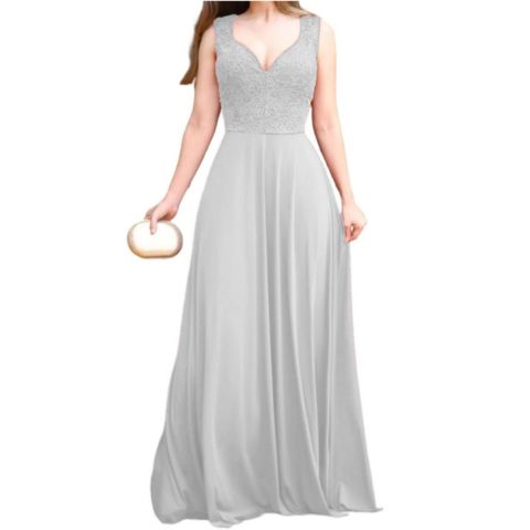 Vestido Longo Com Renda No Busto