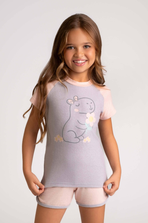 PIJAMA CURTO MELANGE BRILHA NO ESCURO DEDEKA